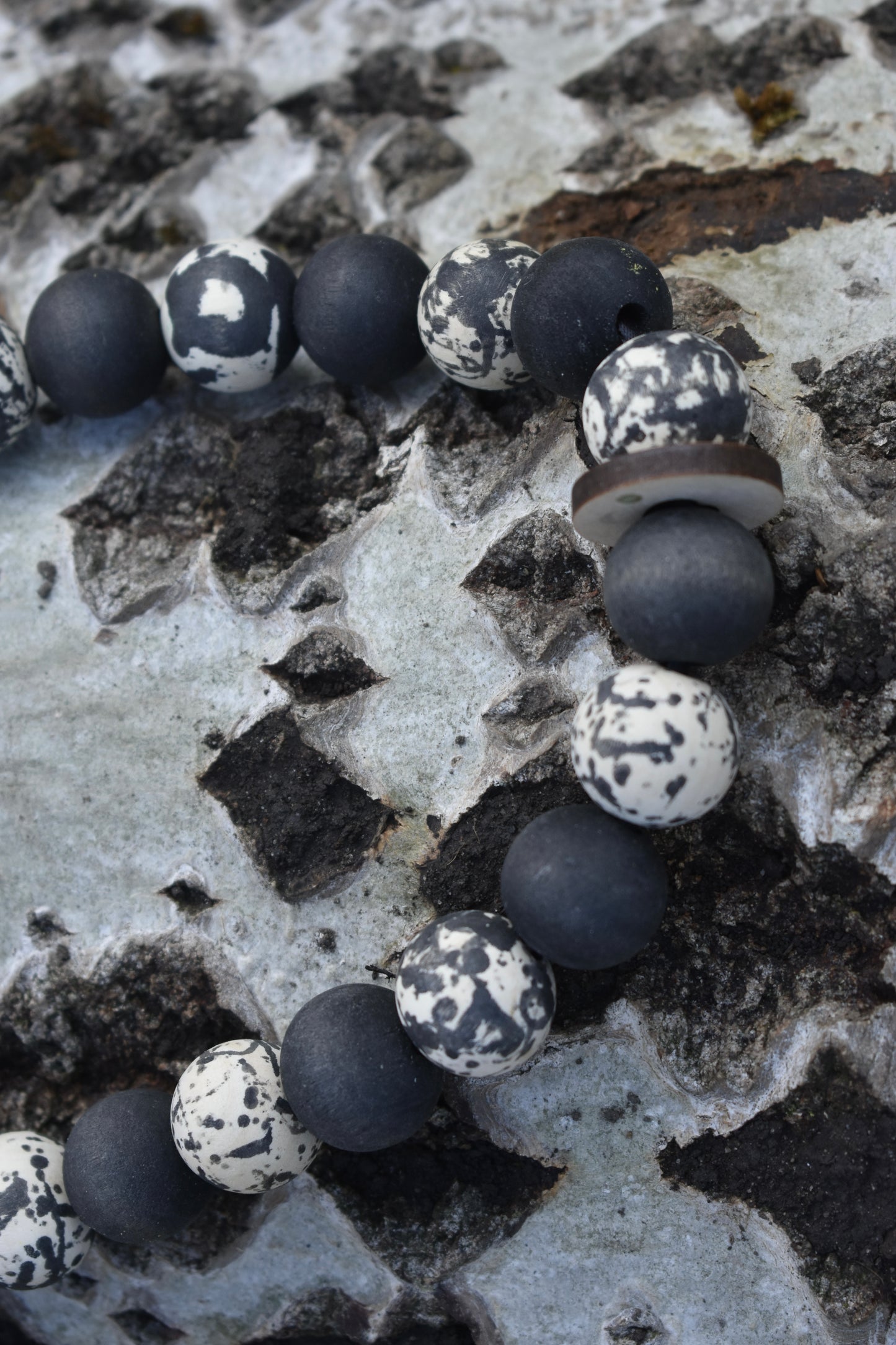 Black Beauty Button Beads Pet Necklace