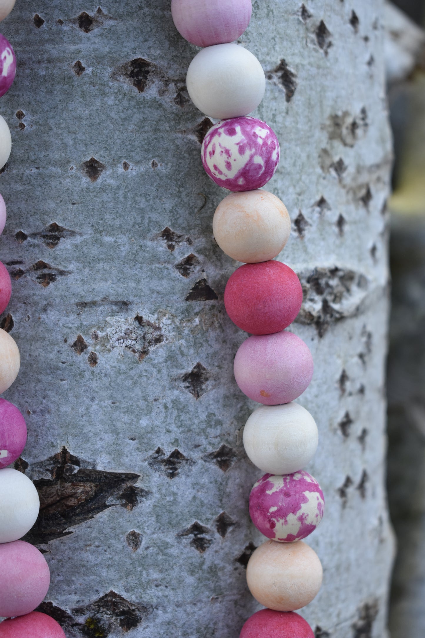 Posh Pink Button Beads Pet Necklace