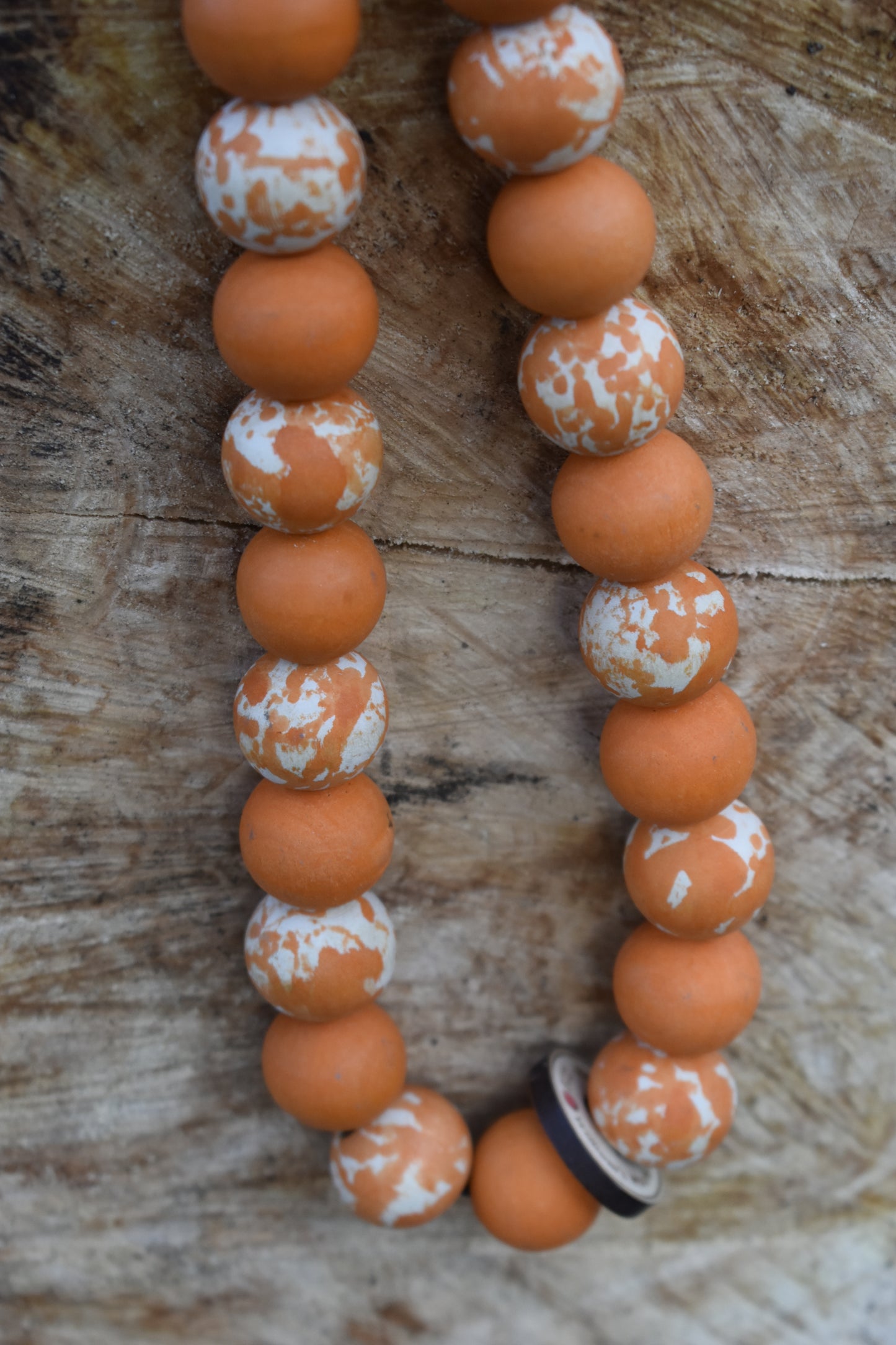 Orange Zest Button Beads Pet Necklace