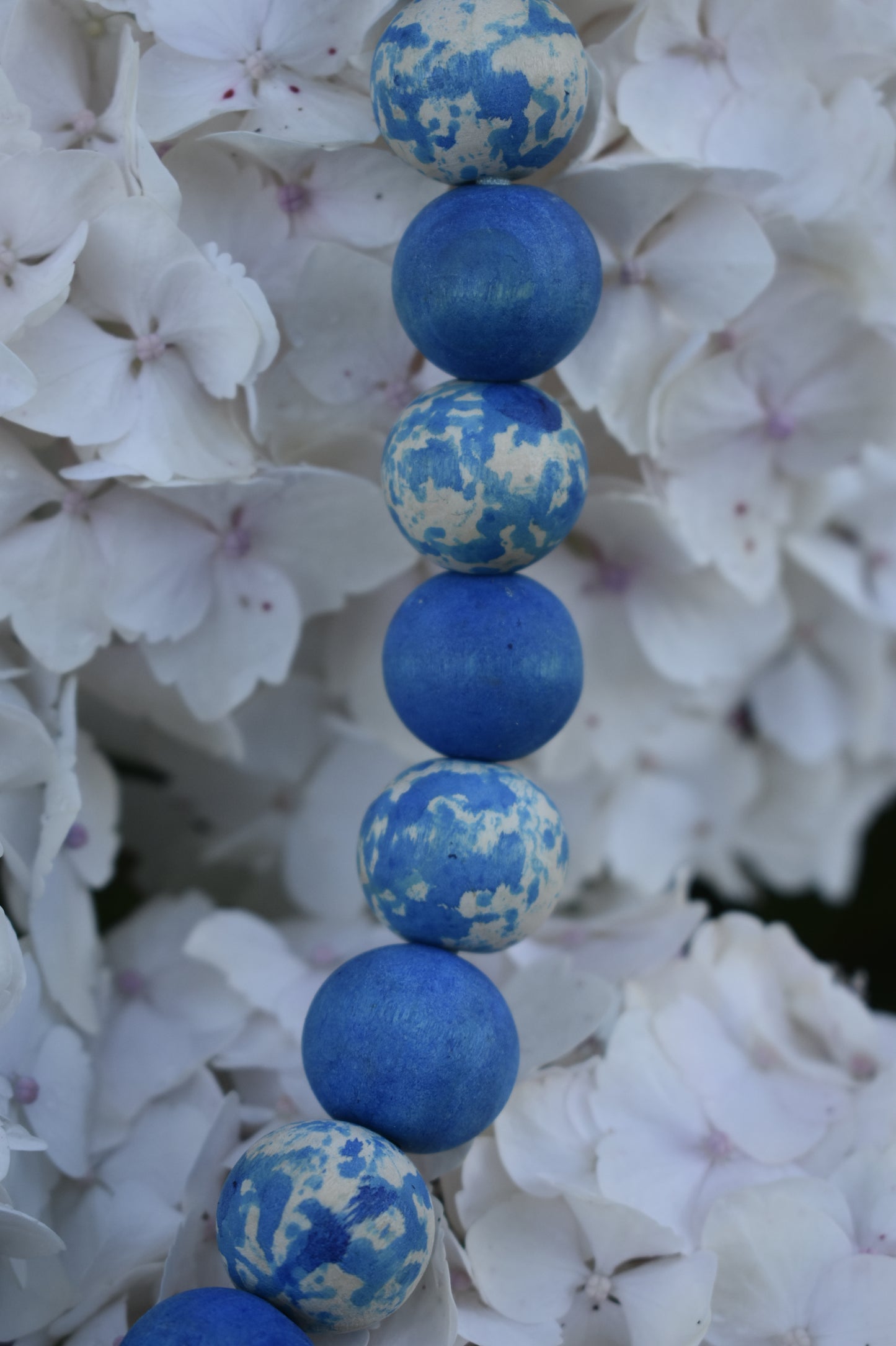 Spotty Blue Button Beads Pet Necklace