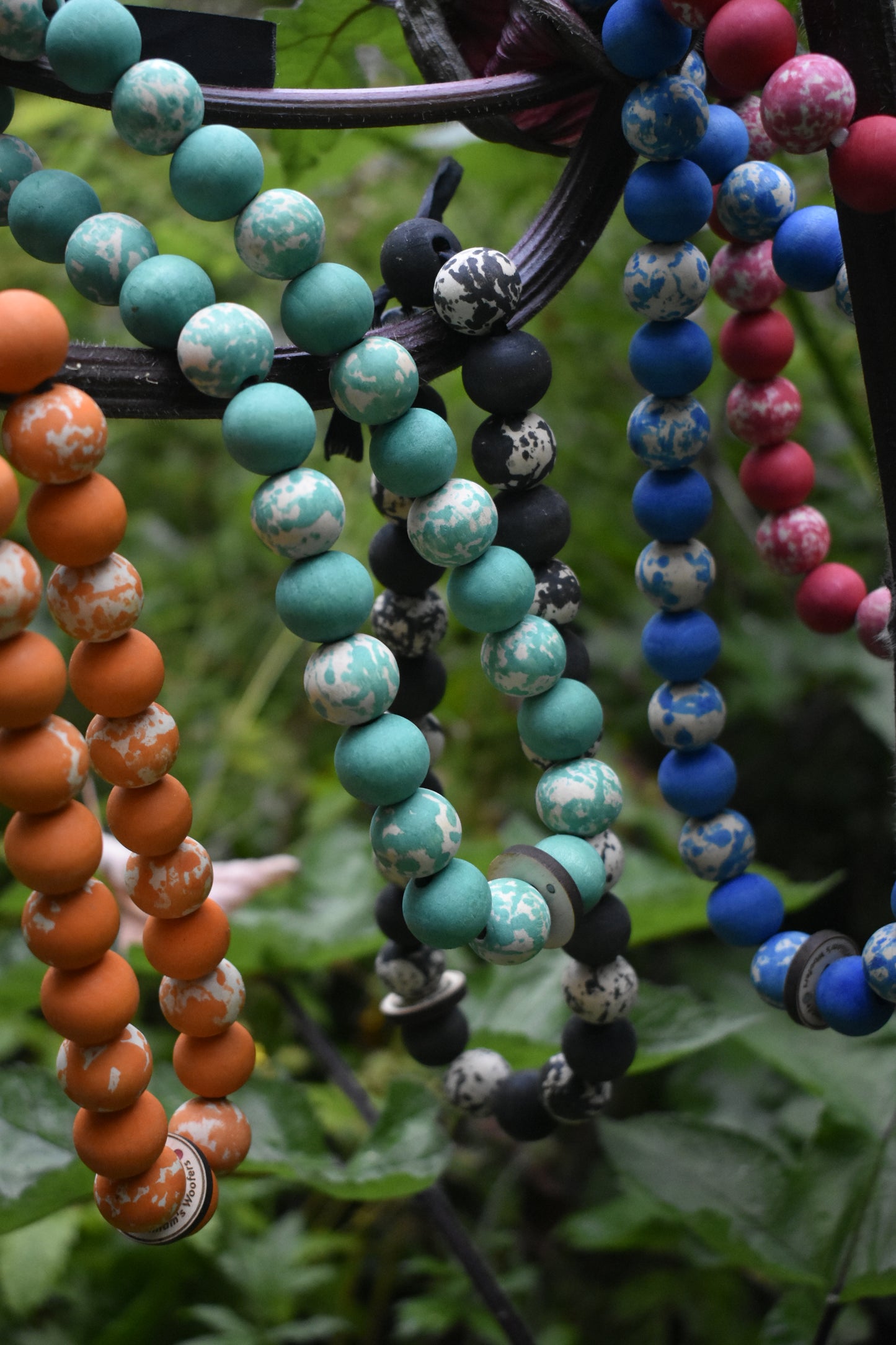 Radiant Teal Button Beads Pet Necklace