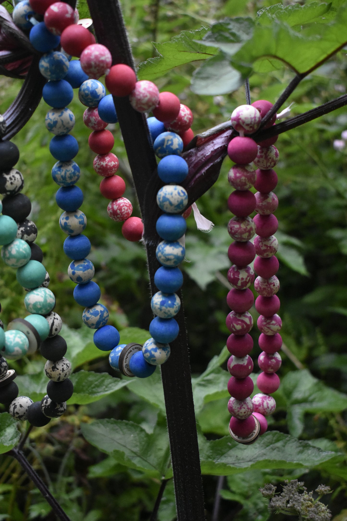Spotty Blue Button Beads Pet Necklace