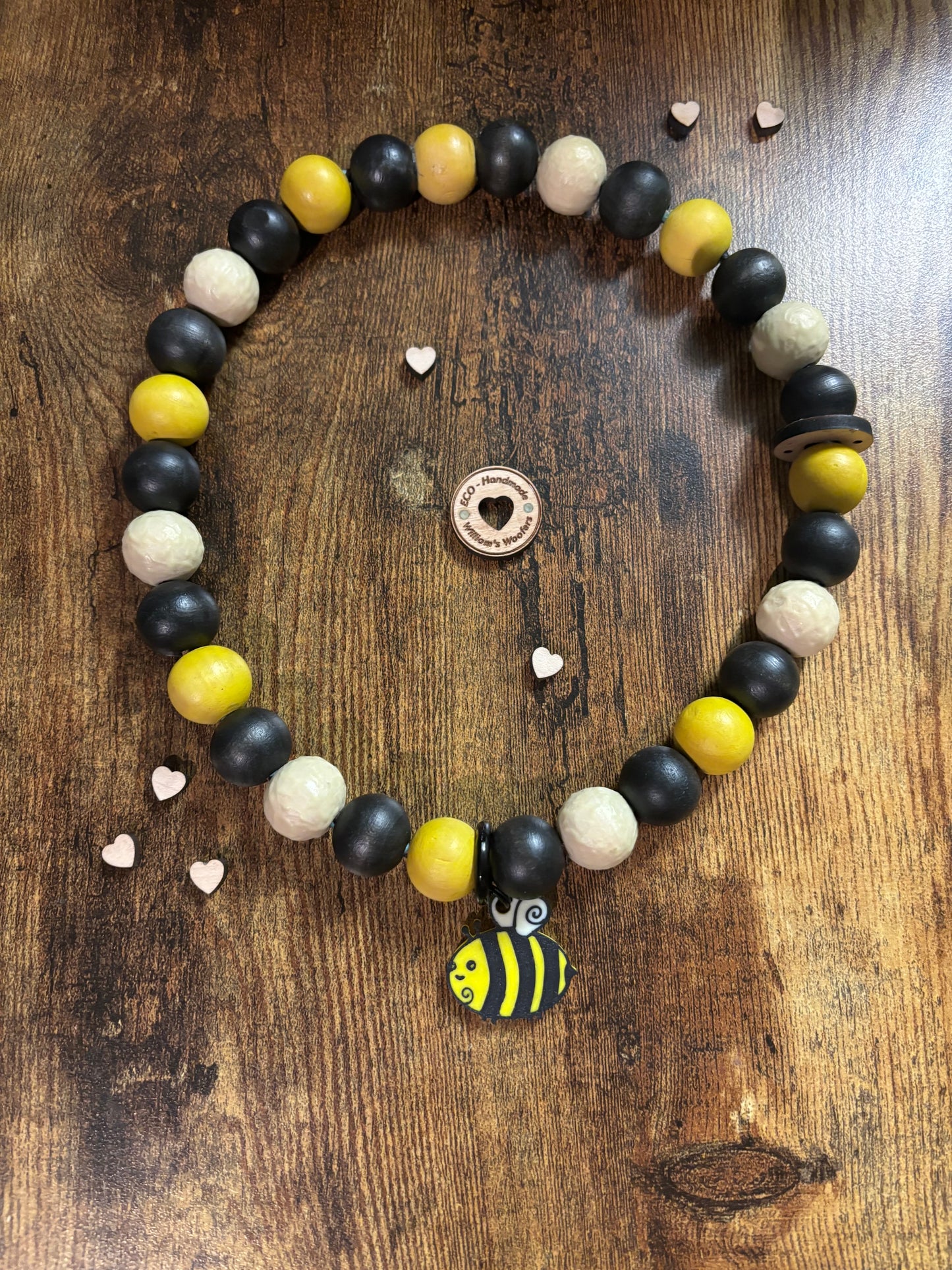 Blooming Beeš Glow in the dark Button Beads Pet Necklace