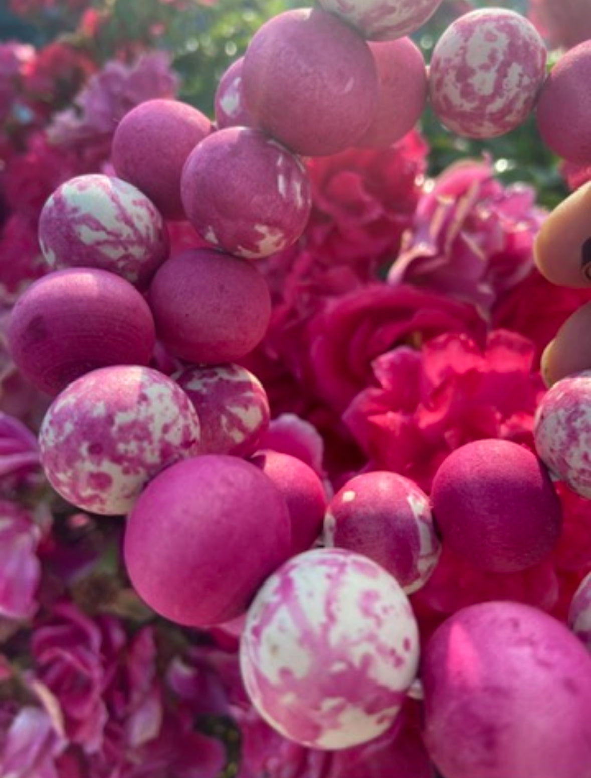Raspberry Dazzle Button Beads Pet Necklace