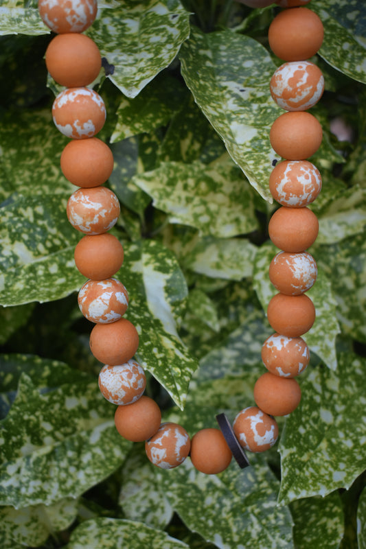 Orange Zest Button Beads Pet Necklace