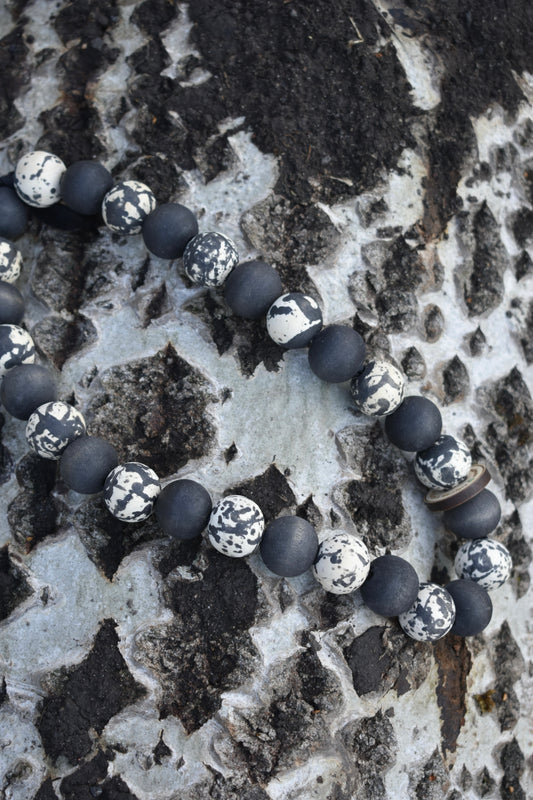 Black Beauty Button Beads Pet Necklace