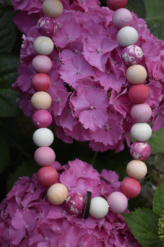 Posh Pink Button Beads Pet Necklace