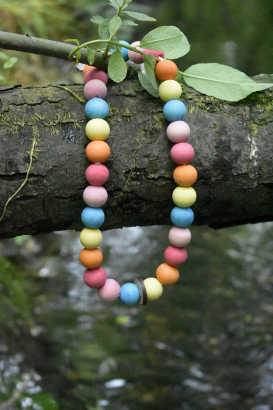 Pastels Button Beads Pet Necklace