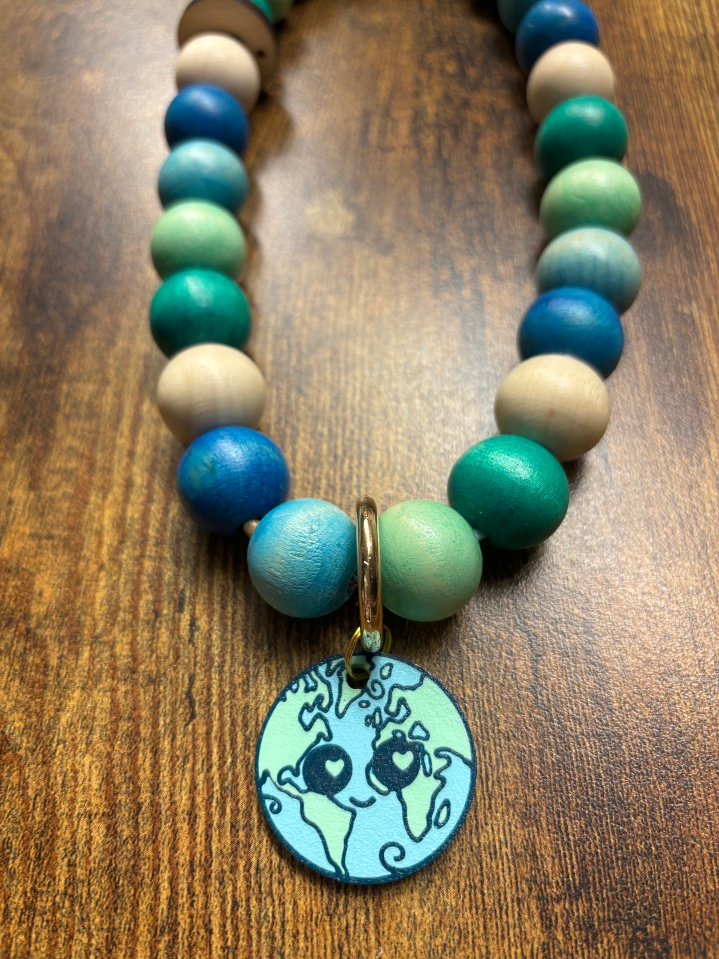 Eminent Earth Button Beads Pet Necklace