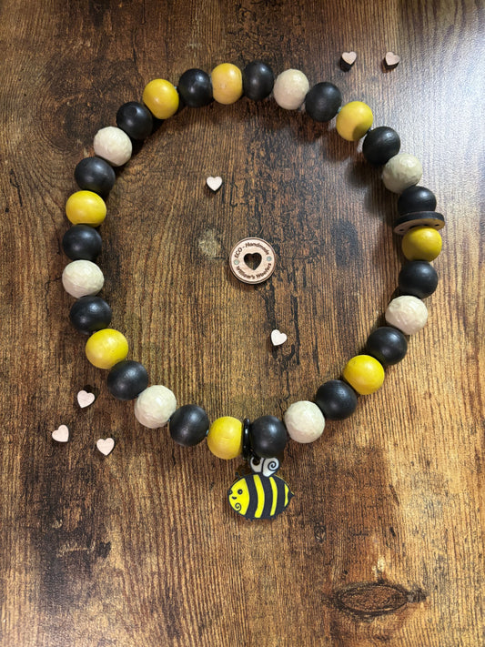 Blooming Bee🐝 Glow in the dark Button Beads Pet Necklace