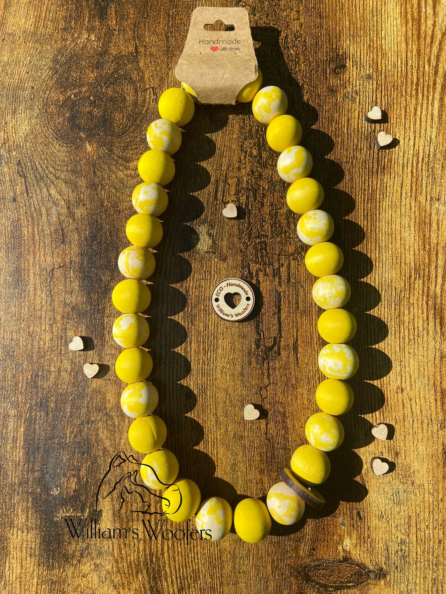 Lush Lemon Button Beads Pet Necklace