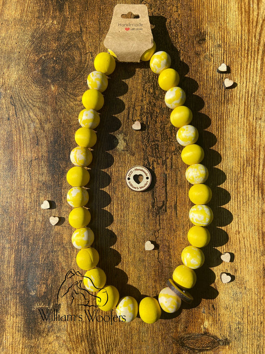 Lush Lemon Button Beads Pet Necklace