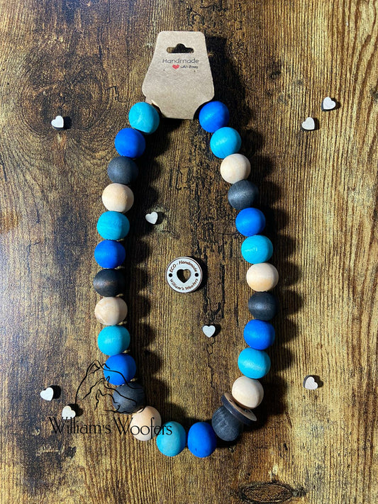 Bluey Blue Button Beads Necklace