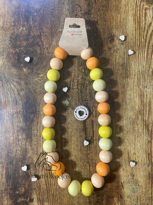 Sun Pastels Button Beads Pet Necklace